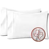 TEXAS LINEN CO. 100% Egyptian Cotton Pillow Cases Set of 2, 600 Thread Count White King Pillowcase for Sleeping, Soft, Silky Sateen Weave Bed Pillow Cover, Extra Long Staple Cotton Pillowcases