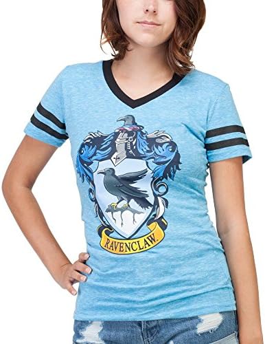 Official Harry Potter Harry Potter Hogwarts Juniors V-Neck Tee Shirt (Large, Ravenclaw)