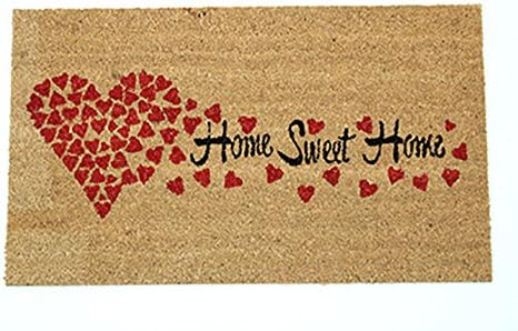 Home Garden Hardware 34098 Heart Home Sweet Home 18x30 in Coir Doormat,Natural,Small