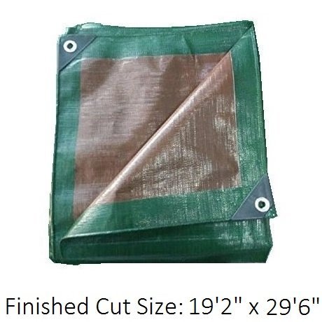 Moose Supply Waterproof Heavy Duty Tarp - for Wood Furniture, Car, Boat, Pool, & More - Tear Resistant - 20x30 Foot Indoor/Outdoor Reversible Green/Brown