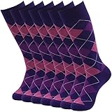 SUTTOS Men's Casual Cotton Blend Fashion Design Mid Calf Fun Dress Crew Socks,7 Pairs
