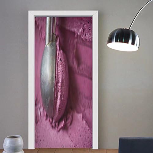 Summer Price custom made 3d Door Wall Mural Wallpaper scoop of blueberry ice cream For Room Decor 30x79