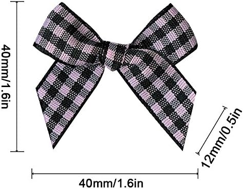 16 Color Pre-Tied Black+Pink Satin Gift Bows (pack of 50)