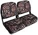 Leader Accessories A Pair of New Low Back Folding Boat Seats(2 seats) (Camo/Black hinge)