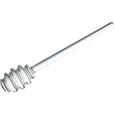 Glass Honey Dipper, 6 Inches Clear Drizzler for Honeypot, Honeycomb Spoon Mixing Stirrer, Honey Server for Honey Jar, Wedding Party Favors, 1 Pack, Dishwasher Safe