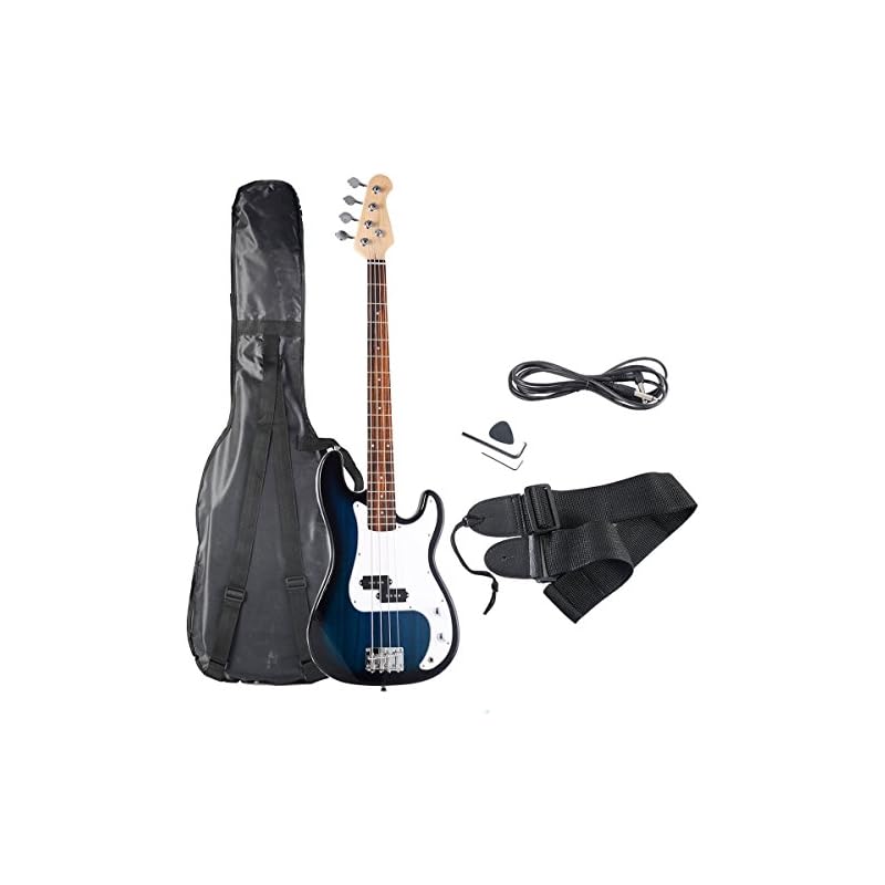 Goplus Electric Bass Guitar Full Size 4 String with Strap Guitar Bag