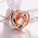 J.Rosée Jewelry Sterling Silver Rose Gold Pendant Necklace “Intertwined hearts” Exquisite Gift Package (45cm+5)