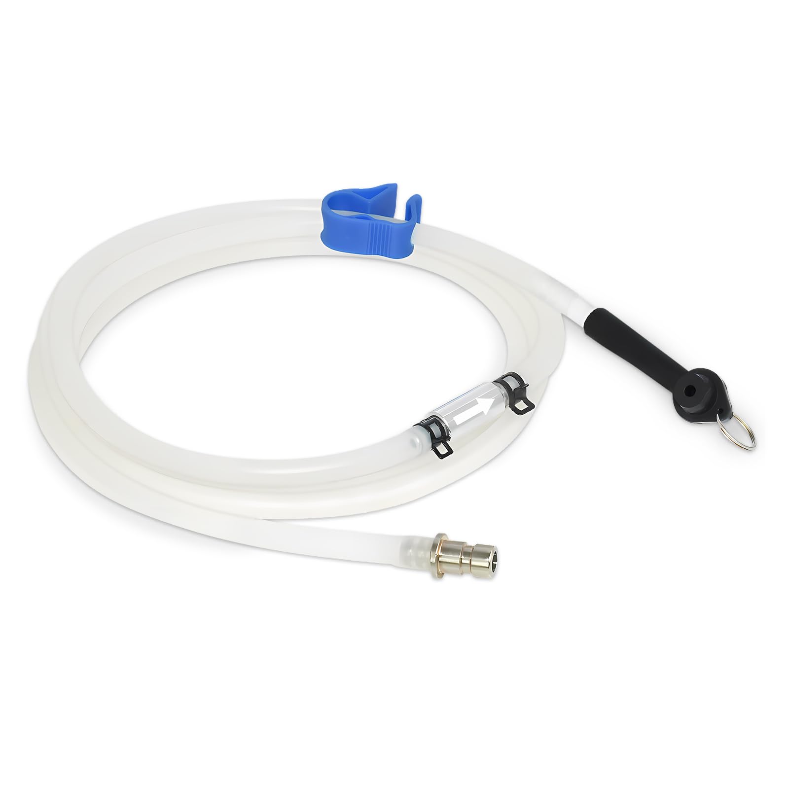 FIRSTINFO 4.9 Feet (59 inches) Long Automotive Brake Fluid Bleeder Bleeding Hose with Non Return One Way Check Valve for FIRSTINFO Brake Bleeder