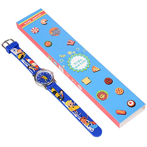 Venhoo Kids Watches 3D Cute Cartoon Waterproof Sport Silicone Children Toddler Wrist Watch Time Teacher Birthday Gift for 3-10 Year Boys Girls Little Child (Surfing Boy Blue)