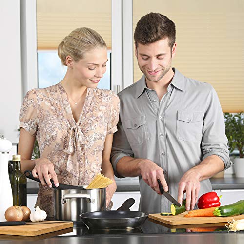 Cutting Board, Homever 3-Piece Bamboo Cutting Board Set PLUS Hanging Basket - Anti-bacterial Organic Chopping Boards with A Stainless Steel Storage Wire Basket Holder