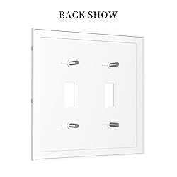 White Grey Wood 2 Gang Double Toggle Light Switch