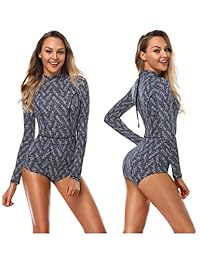 Bañador de manga larga para dama, protección contra erupciones UPF 50 +