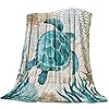Aomike Flannel Fleece Throw Blanket for Couch- 39" x 49", Underwater World Sea Turtle Nature Watercolor Style Blanket Super Soft Cozy Plush Microfiber Fluffy Blanket Lightweight Warm Bed Blanket