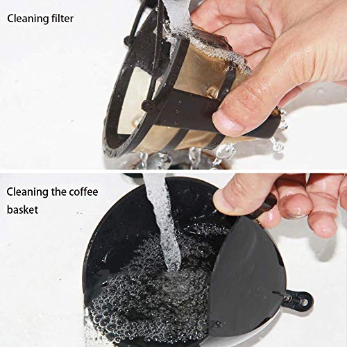 JSMY Filterkaffeemaschine/Filterkaffeemaschine mit Glaskessel/abnehmbarem Trichter für einfache Reinigung,800 ml,schwarz – Bild 7