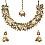 Ethnic India Bollywood Jewelry Set Polki Necklace SetCENE0003MG