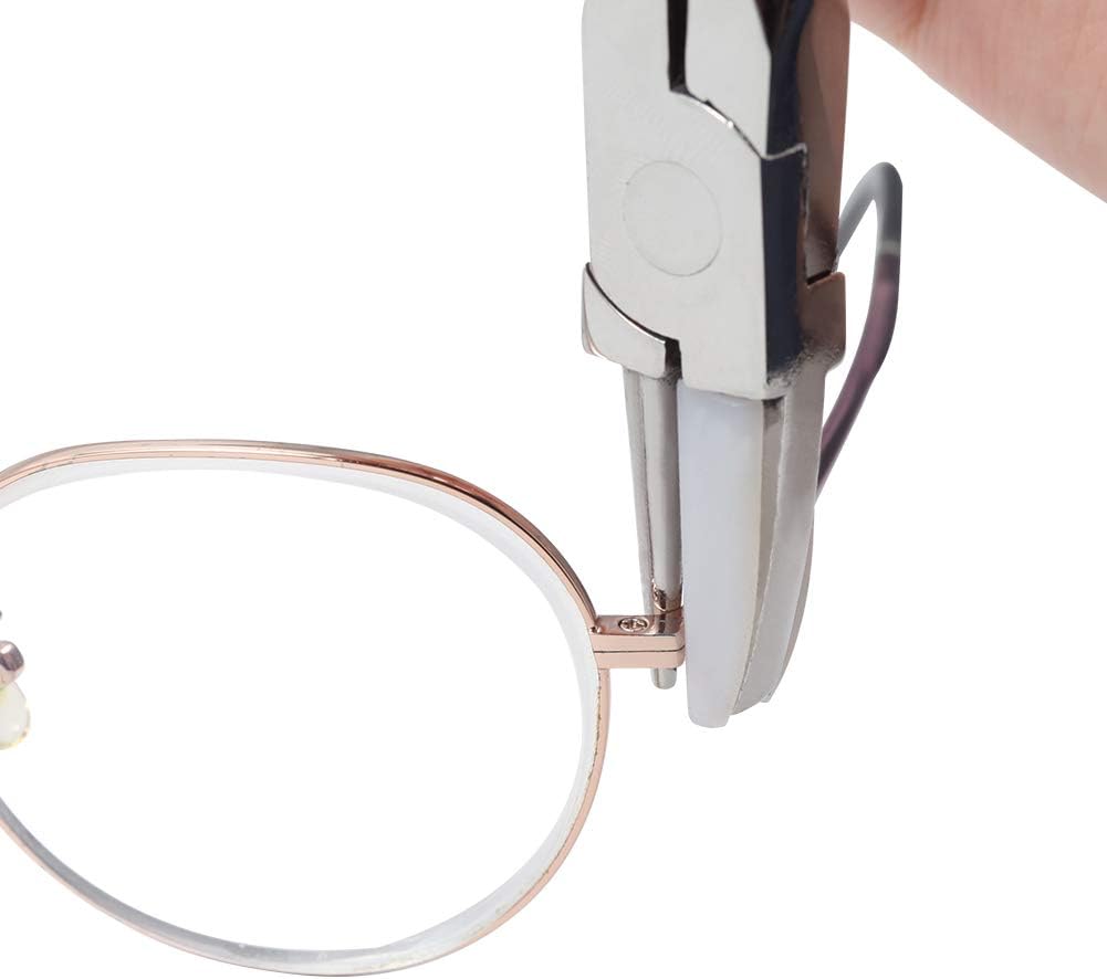SPEEDWOX Eyeglasses Frame Pliers 6 Inches Round Nose Nylon Jaw and Flat Nose Adjusting Eyeglass Arms Frame Plier 2 Pieces Set Glasses Repair Assembling Tools Glasses Nose Pads Arm Pliers - Image 5