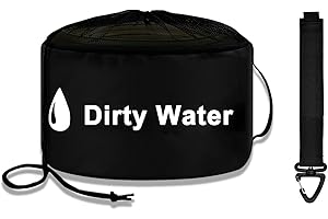 UNXMRFF 1 Pack Black Waterproof RV Hose Storage Bags with Drawstring Mesh Top, RV Utility Bag, Sewer Hose Bag, RV Camper Tools Accessories Bag for Black Water Sewer Hoses and Electrical Cords