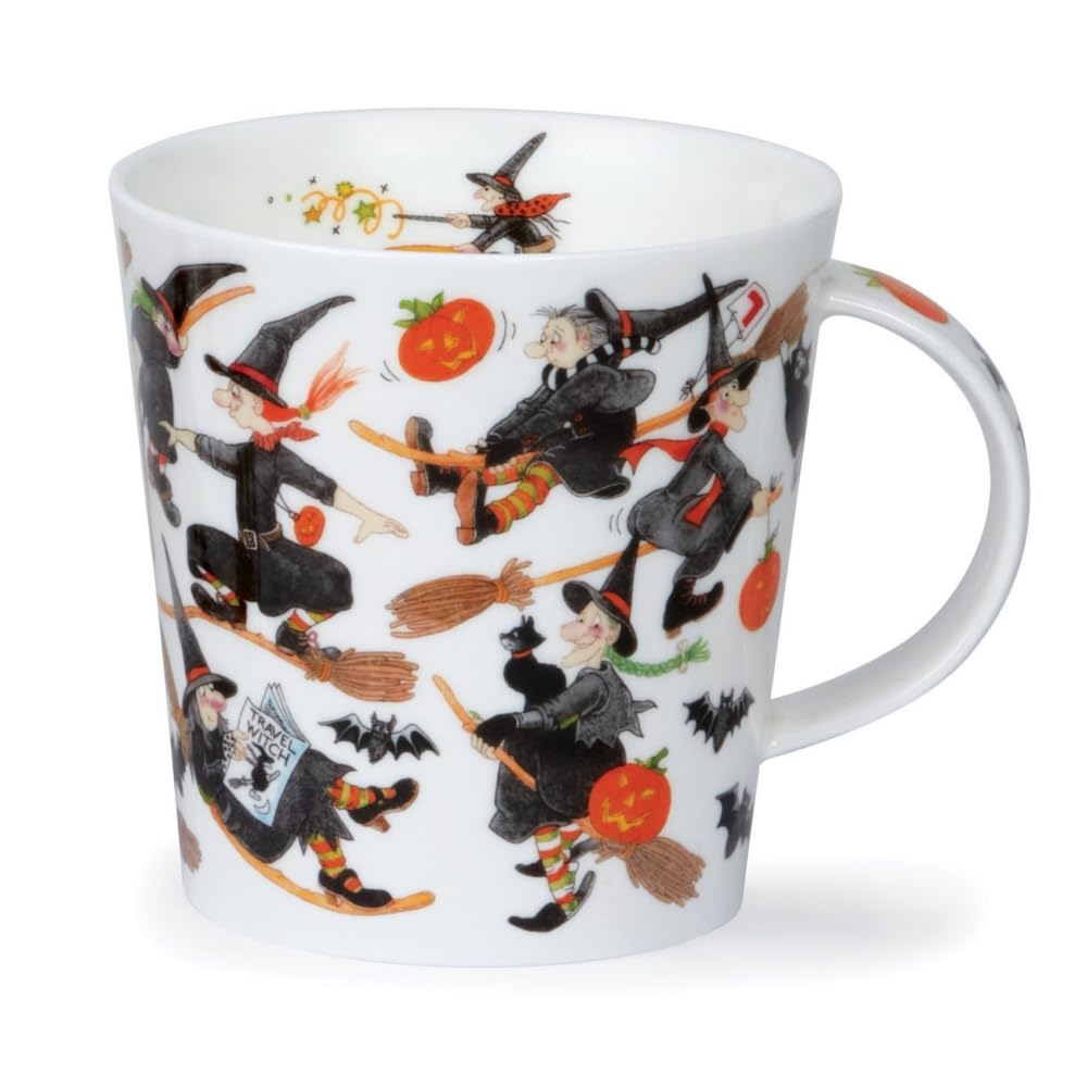 Dunoon Caingorm Fine Bone China Halloween 0.48 LitreMug Spellbound Witches Broomsticks