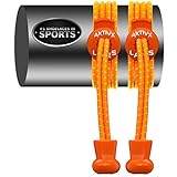 AKTIVX SPORTS LACES - No Tie Shoelaces that Lock - Replacement Elastic Shoelaces, Athletic Laces for Running Gear Accessories, Mens Womens or Kids Shoes, Fitness Exercise Equipment (Neon Orange)