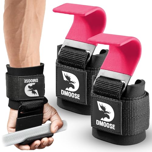 DMoose Fitness Zughilfen Krafttraining für Männer & Frauen (Paar) - Reißfestes Nylon mit 8 mm Dicke Handgelenk Straps - Zughilfe Gym für Kraftdreikamp