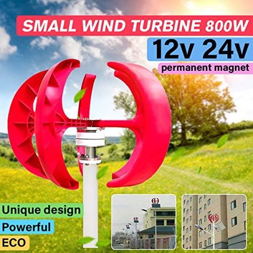 Raenhero 800W 12V / 24V Flashlight Generator 5 Blade Motor Kit Vertical Axis 3 Permanent Magnet Generator AC Phase Heat,12V