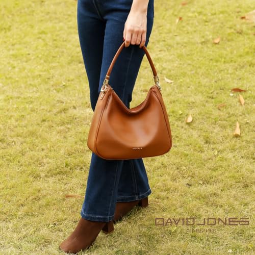 David Jones - Women Handbag - PU Leather Shoulder Bag Medium Size Long Handle Fashion Classic Practical Elegant White Elegant