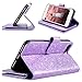UrbanDrama iPhone 8 Plus Case iPhone 7 Plus Case, Glitter Sparkly Flip Wallet Folio PU Leather Credit Card Slots Protective Case Cover for iPhone 7 Plus, iPhone 8 Plus 5.5 Inches, Purple