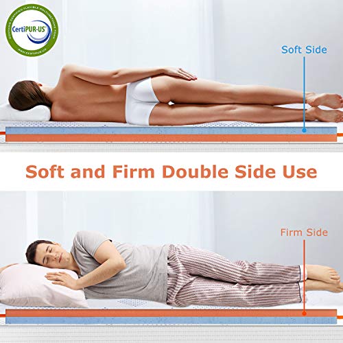 Maxzzz 3 Inch Memory Foam Mattress Topper Twin, Cooling Gel & Copper