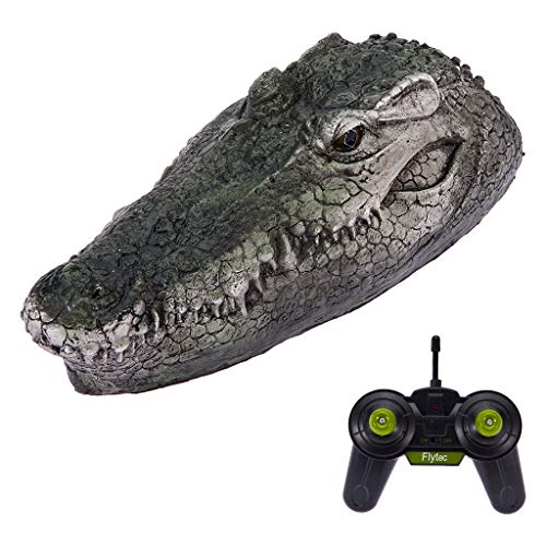 RC Boat for Adults, 2.4G Remote Control Electric Racing Boat for Pools with Simulation Crocodile Head Spoof Toy, Pool Pond Garden Patio Home Decoration, Animal Toys Party Gifts (Green)