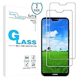 KATIN Huawei P20 Lite Screen Protector - [2-Pack] for Huawei P20 Lite Tempered Glass Film Easy to Install, Bubble Free with Lifetime Replacement Warranty