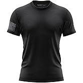 Patriot Crew Men’s Essentials Flag Crewneck T-Shirt, Patriotic American Flag Graphic Tee, Soft Cotton Blend, Athletic Fit