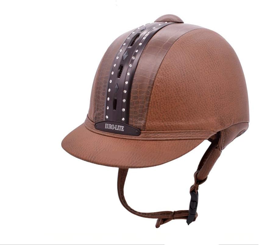 TentHome Vintage Horse Riding Hat Helmet Kids Classical Retro Western Equestrian Helmets Leather Rhinestone Decoration