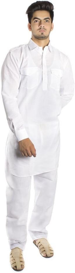 RoyalKurta Palace Men's Ethnic Set XX-Large White