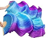 Nimiman Women Belly Dance Fan Veils Vertical Gradient Color Turquoise Blue Purple