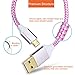 Eversame 3-Pack 6ft/1.8M High-Speed Nylon Braided USB2.0 A Male to Micro B Cable with Aluminum Shell and Gold-Plated Connectors for Samsung, LG, HTC and Other Tablet Smartphone-Pink