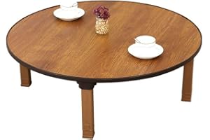 Round Folding Tea Coffee Table, Japanese-Style Low Table, Dining Table, Study Table, Small Desk, for Tatami Sitting On The Fl