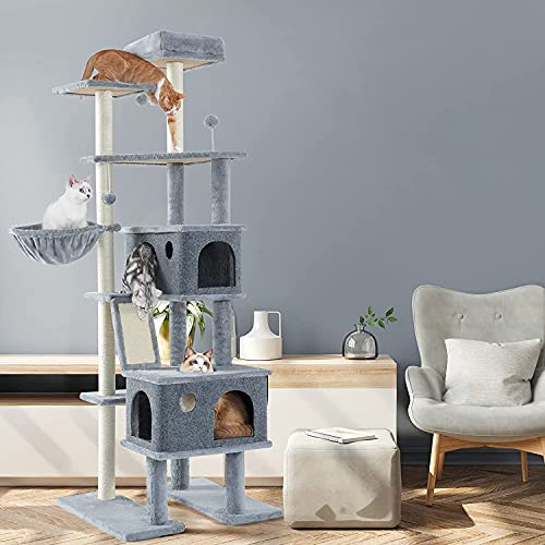 rabbitgoo Cat Tree Cat Tower, 73" Tall Cat Trees for Indoor Cats, Multi
