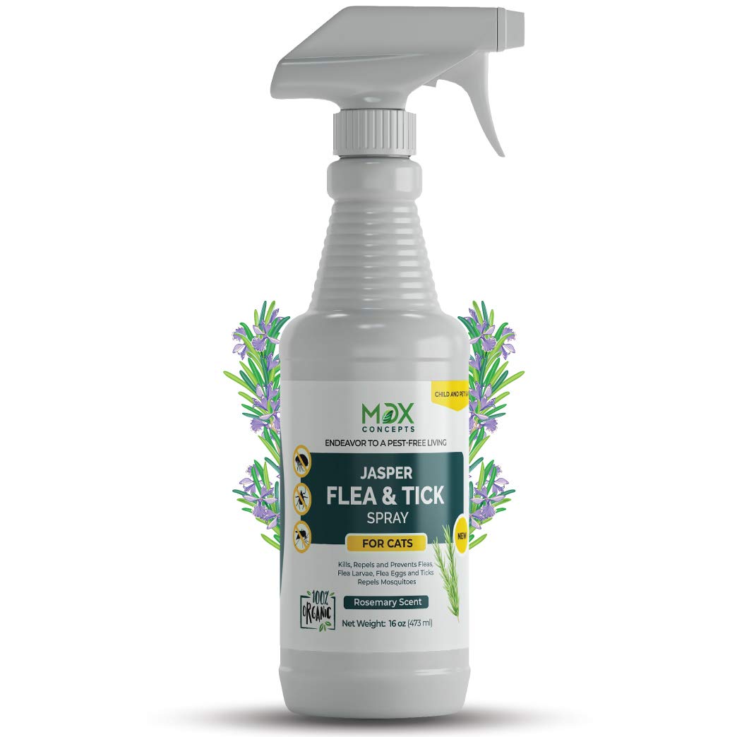 Reviews mdxconcepts Jasper Organic Cat's Flea and Tick Control Spray Rosemary Oil Treatment