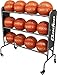Baden Steel Basketball Rack with Wheels – 3-Tier Rolling Ball Racks for Garage with Wheel Locks, Sports Equipment Storage Basketball Holder for 12 Balls