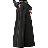 GORGLITTER Women's Pleated High Waisted Dress Pants Trousers Dressy Casual Wide Leg Business Casual Slacks Work Pants