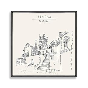 signwin Framed Canvas Wall Art Travel Architecture Sketch...