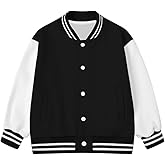 ARTMINE Kids Baseball Jackets Casual Varsity Jacket School Bomber Jackets