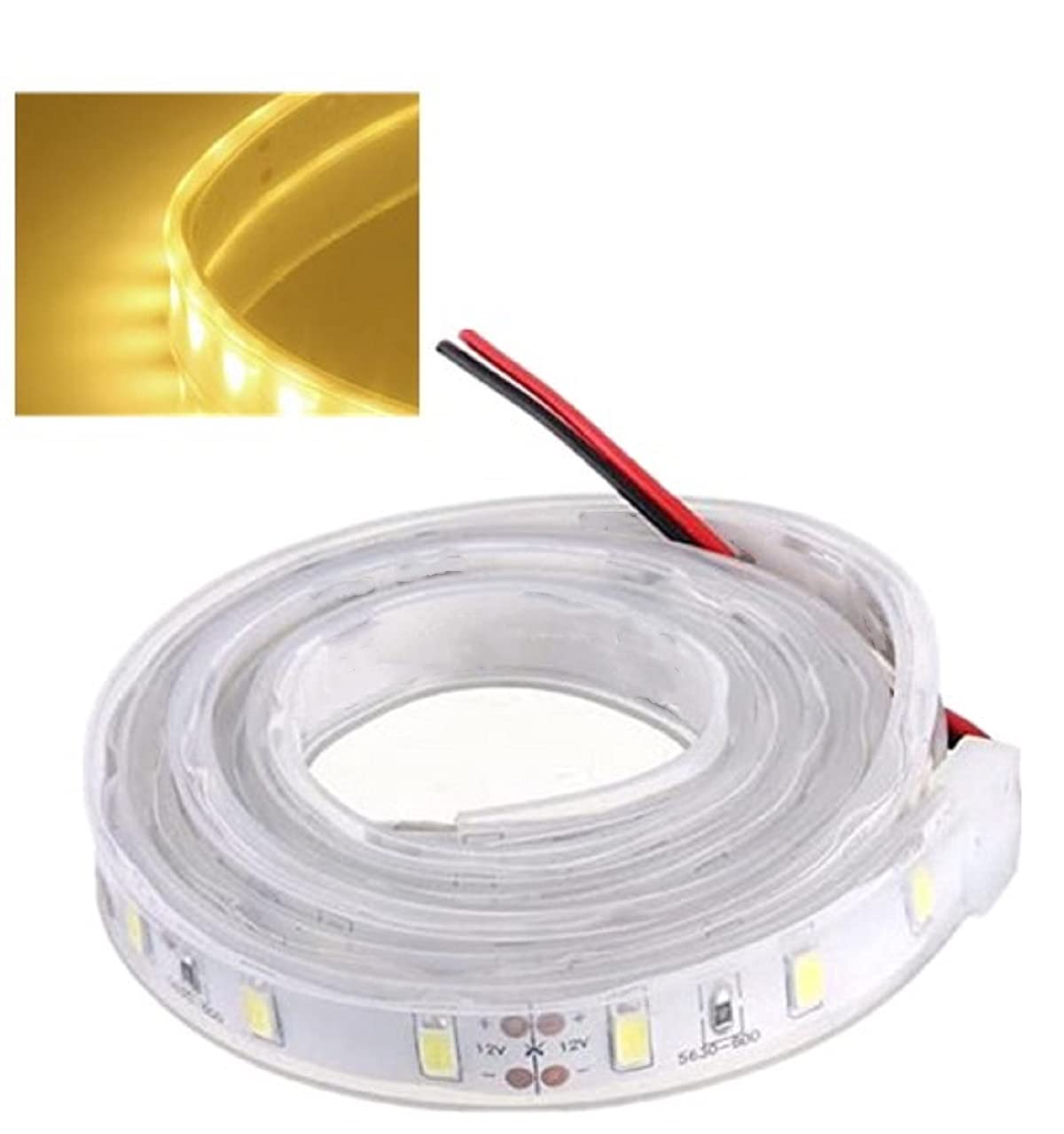MASUNN 1M 5630 SMD LED Silicone Strip Light Warm light Waterproof 12V