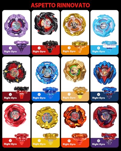 X Box Top Battle Set Battle Spinner Set, 12 Burst Spinners 3 Launchers 1 Handle, Kids Toys, Ideal Birthday Gift for Kids Age 6 (X4-12PCS)