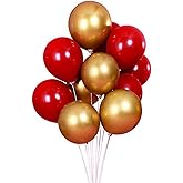 AnnoDeel 50pcs Red and Gold balloons, 12inch Red Gold Ruby Thick Latex Balloons for Wedding Birthday Baby Shower Party Decorations