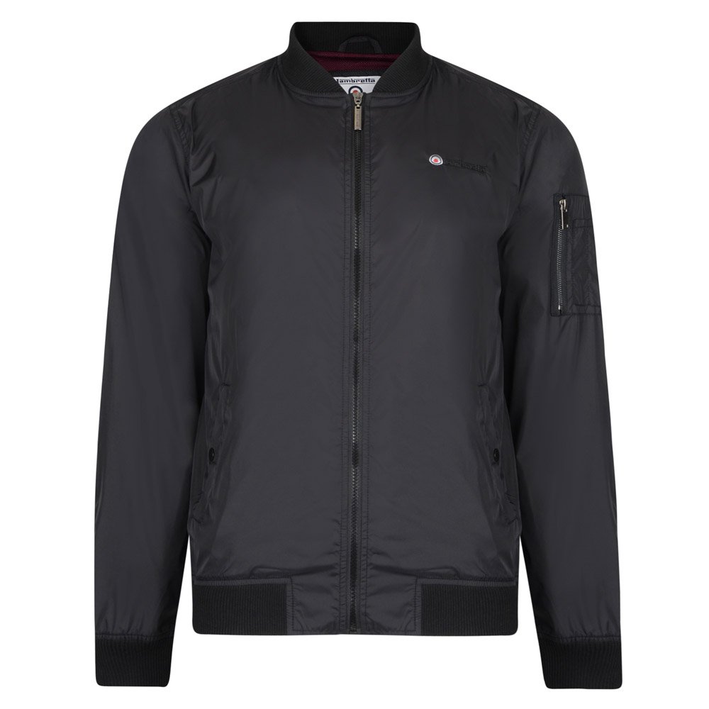 Lambretta Ma1 Bomber Jacket  . In Terms Of Storage, There Are Two Front Pockets With Snap Dome Closures, A Sleeve Pocket With 4 Pen Sleeves And Two Internal Pockets.