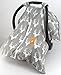 Dear Baby Gear Car Seat Cover for Boys & Girls - Baby Carseat Canopy w/Snap Opening - Infant Seat Cover - Stroller & Nursing Covers - Newborn Carrier Canopy - 40x30 (Antlers on Gray - Gray Dot)
