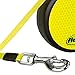 FLEXI Neon Retractable Dog Leash (Cord) 16 ft, Medium, Black/Neon (PN2.266.S NEO.15)