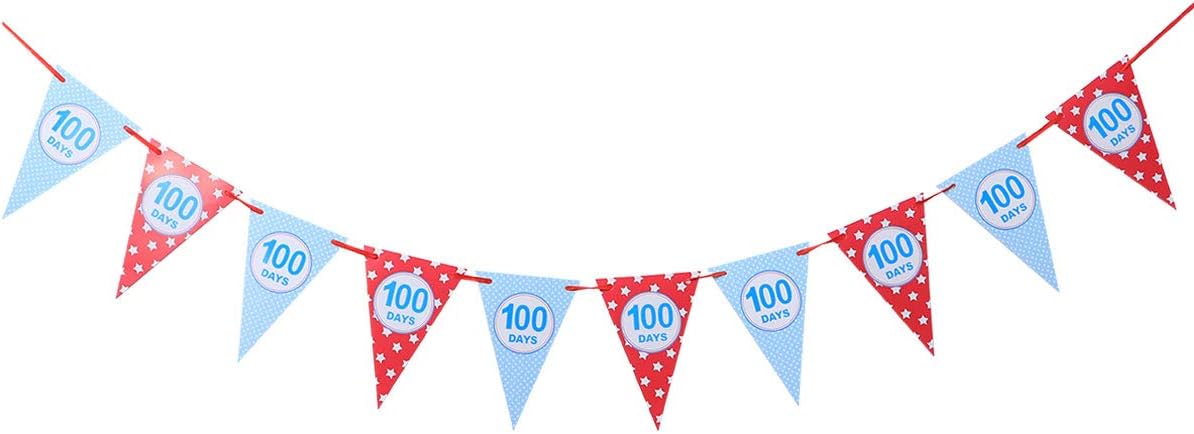 Amazon Co Jp Bestoyard 100日 文字 誕生日 旗 バナー かわいい紙 三角旗 旗 装飾小道具 パーティー用品 赤ちゃん 乳児用 おもちゃ