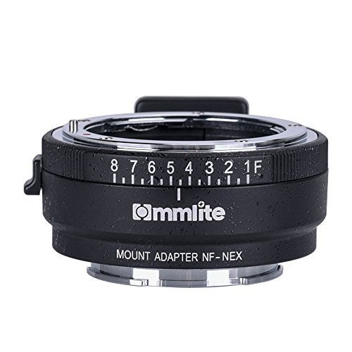 Commlite CM-NF-NEX Manual Focus Lens Mount Adapter for Nikon G,F,A,I,S,D Lens to Sony NEX E Mount Camera Sony A7 A7R NEX-3 NEX-5 NEX-7 NEX-VG10 with Aperture Dial
